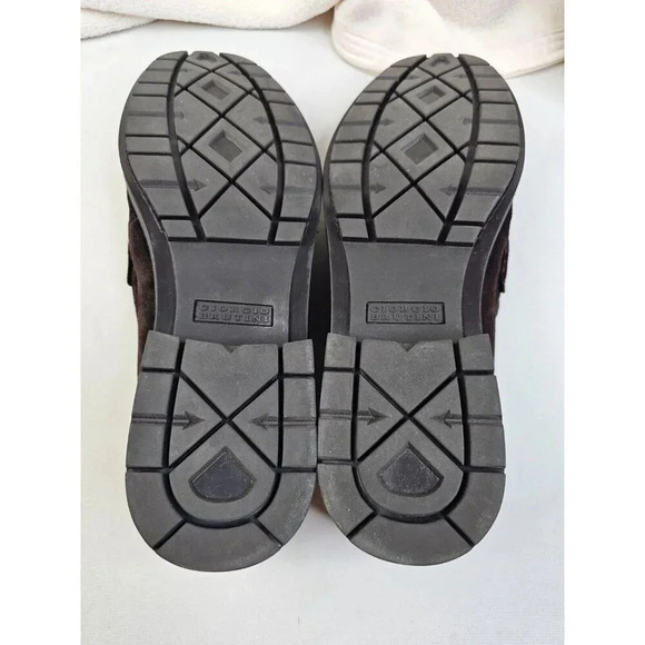 Giorgio Brutini Size 13M Men's Chocolate Brown Suade Horsebit Slip On Loafers - Picture 8 of 11